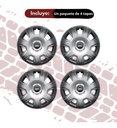 Tapon Polvera Rin 15 Abs Especiales Universal 4pzas Negro/gris
