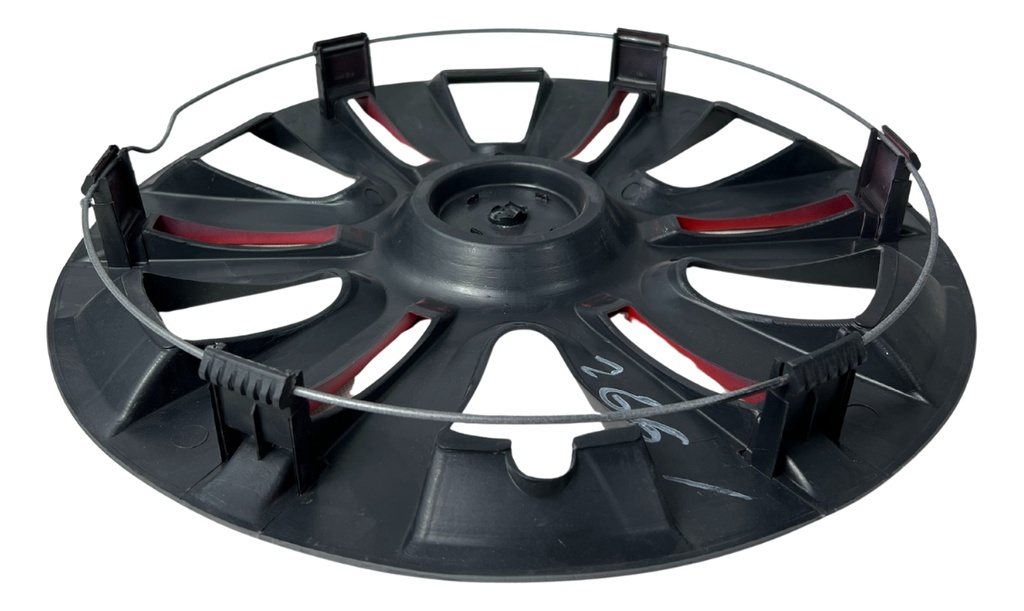 Tapon Polvera Rin 15 Abs Sport  Negro-rojo Universal 4 Pzs Negro/rojo