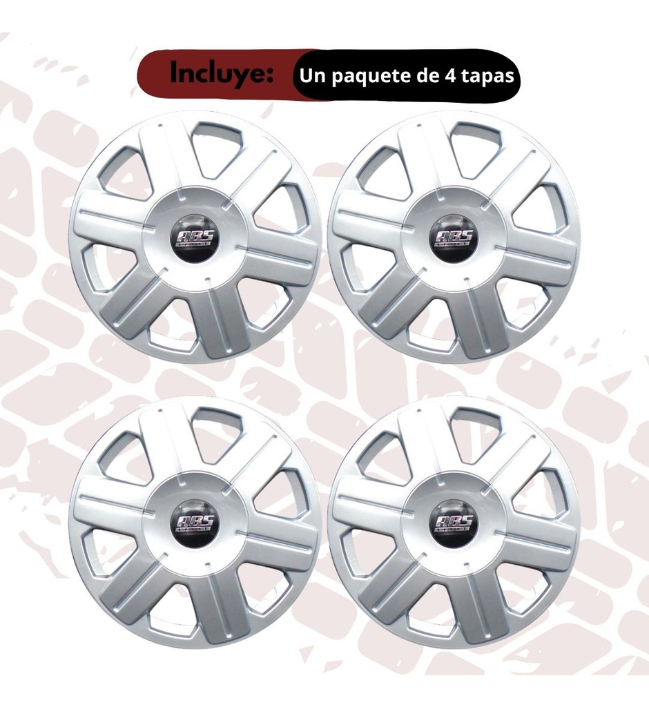 Tapon Polvera Rin 13 Abs Sport Gris Lgr0013 4 Piezas Gris