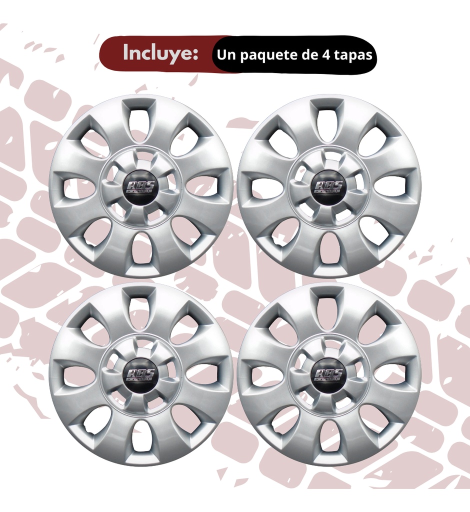 Tapon Polvera Rin 13 Abs Sport Gris Universal Lgr0070 4pz Gris