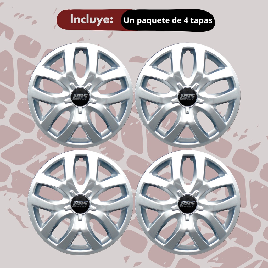Tapón Polvera Rin 14 Abs Sport Gris  Universal Lgr0080 4pz Gris