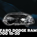 Faro Dodge Ram 700 15-20 Fondo Cromado/negro S/foco Depo Izquierdo/conductor