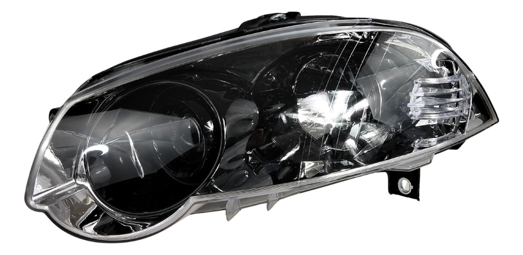 Faro Dodge Ram 700 15-20 Fondo Cromado/negro S/foco Depo Izquierdo/conductor