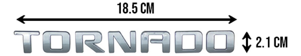 EMBLEMA LETRERO TORNADO CROMO