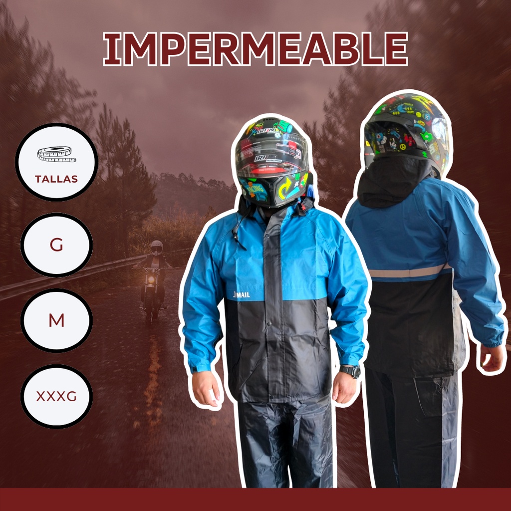 IMPERMEABLE C/PANTALON (2PZ) AZUL TALLA M