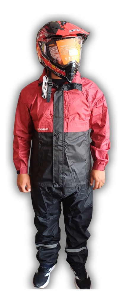 IMPERMEABLE C/PANTALON (2PZ) VINO  TALLA G