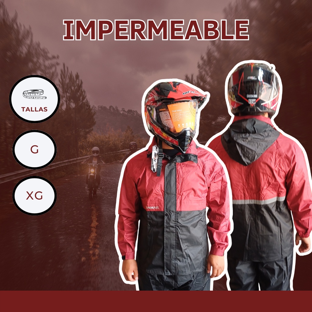IMPERMEABLE C/PANTALON (2PZ) VINO TALLA EG