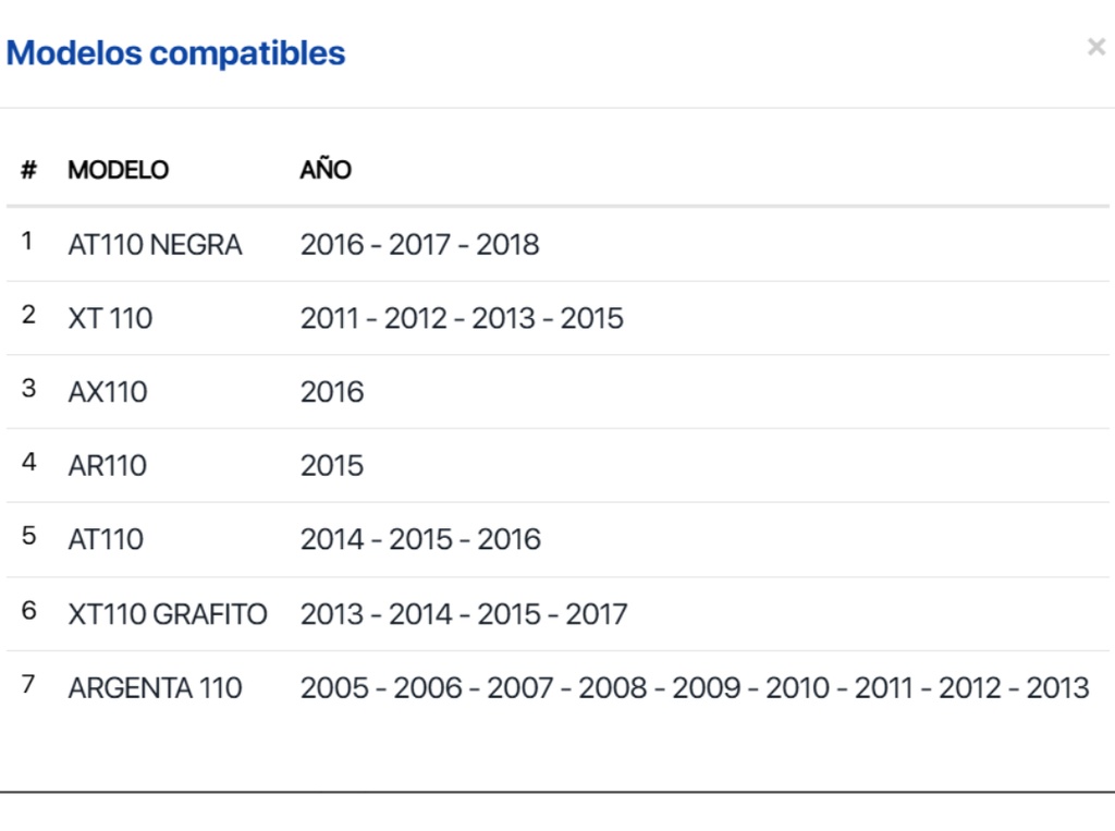 EJE RUEDA TRASERA AR110,AT110,AT110 NR,TAN,XT110,