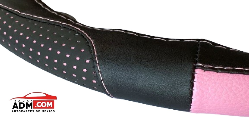 CUBRE VOLANTE NEGRO/ROSA MEDIANO UNIVERSAL