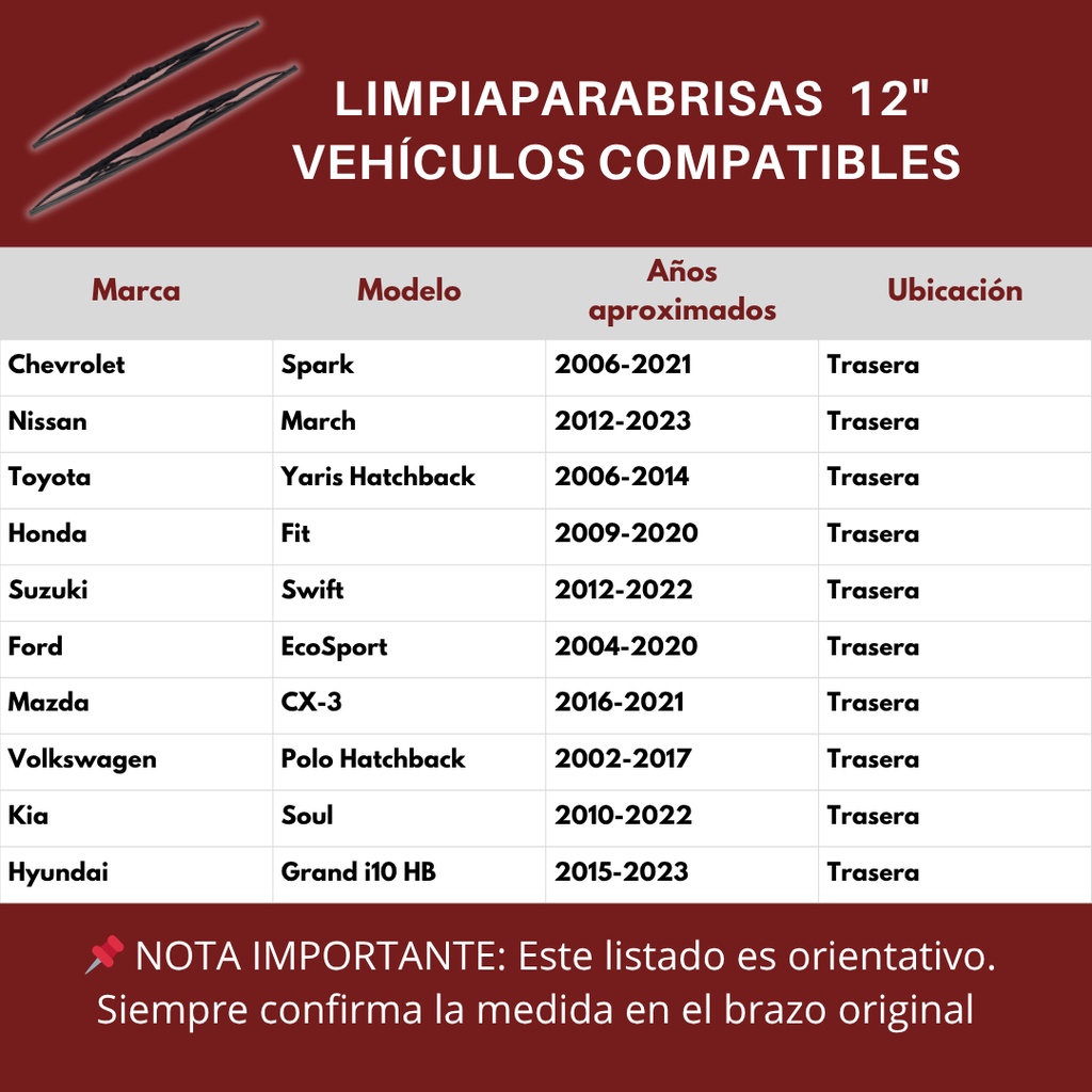 LIMPIAPARABRISAS BOSCH 12" TRASERO