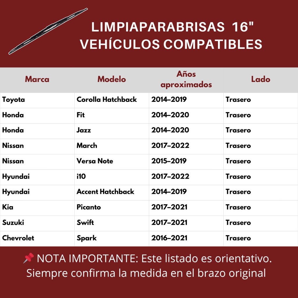 LIMPIAPARABRISAS BOSCH 16" TRASERO