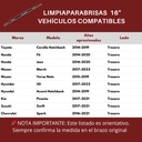 LIMPIAPARABRISAS BOSCH 16" TRASERO