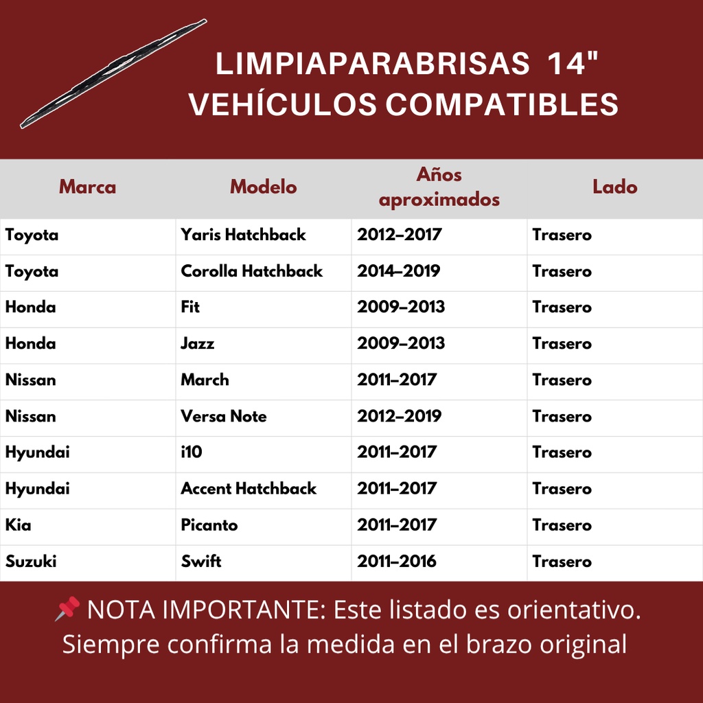 LIMPIAPARABRISAS BOSCH 14" TRASERO