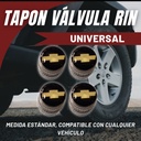TAPON VALVULA DISEÑO CHEVROLET NEGRO DORADO
