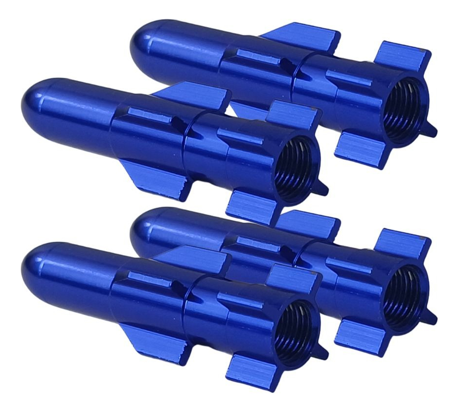 TAPON DE VALVULA COHETE LARGO 5CM AZUL