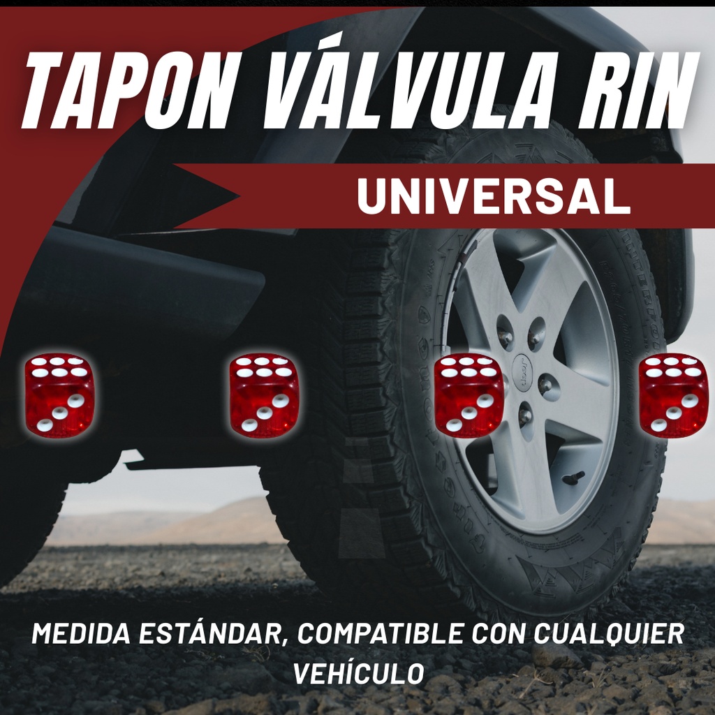 TAPON DE VALVULA DADO TRANSPARENTE ROJO