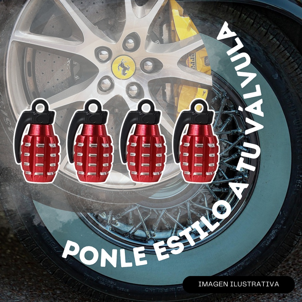 TAPON DE VALVULA GRANADA ROJO/PLATA