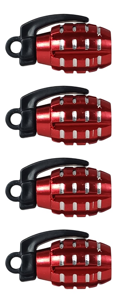 TAPON DE VALVULA GRANADA ROJO/PLATA