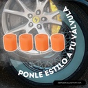 TAPON DE VALVULA DE PLASTICO LUZ NOCTURNA COLOR NARANJA 4 PZAS