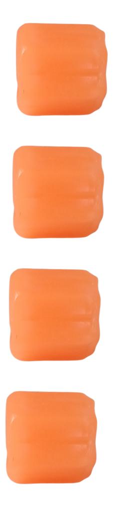 TAPON DE VALVULA DE PLASTICO LUZ NOCTURNA COLOR NARANJA 4 PZAS