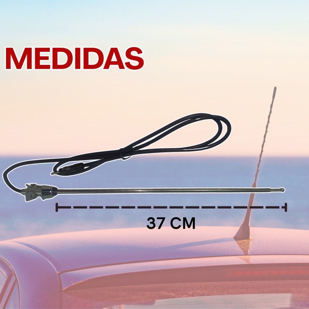 ANTENA AUTO FD 3 SECCIONES BASE CUADRADA