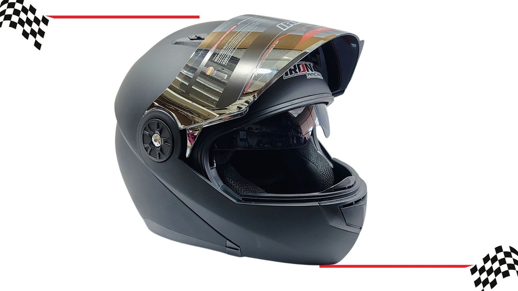 CASCO ABATIBLE DOBLE MICA CAPTAIN NEGROO/MATE (S)