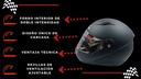 Casco Abatible Iron Racing Doble Mica Captain Negr Mate S