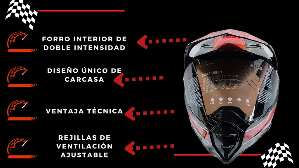 CASCO CROSS IRON RACING K13 NARANJA (L)