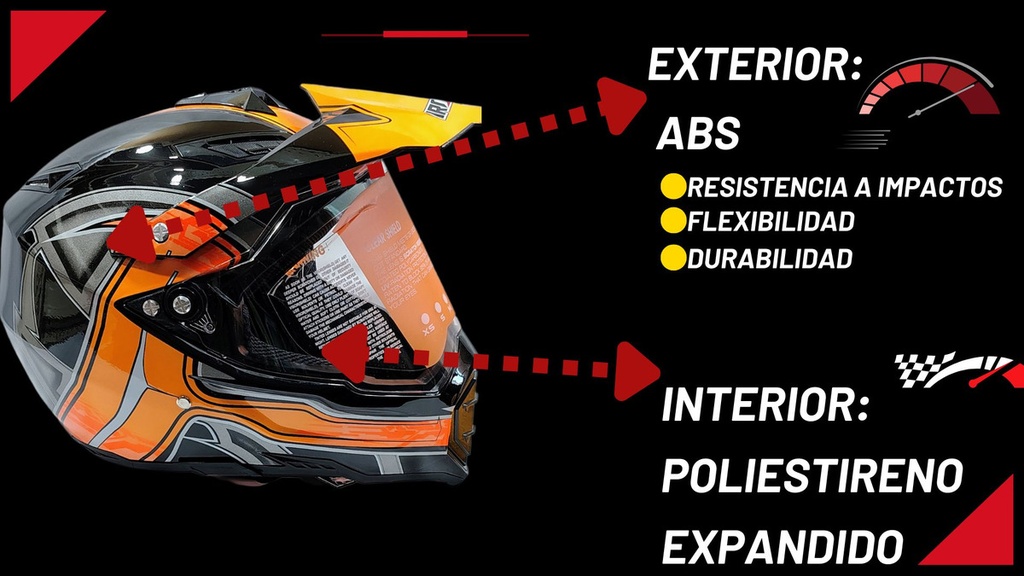 CASCO CROSS IRON RACING K13 NARANJA (L)