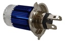 FOCO MOTO BRONX H4 3 LED BLANCO ALUMINIO BASE AZUL