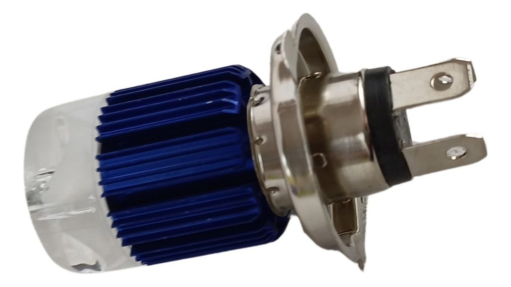 Foco Moto Bronx H4 3 Led Blanco/efecto Azul Y Rojo Aluminio