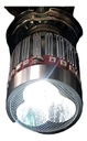 FOCO MOTO BASE PLATA H4 3 LED BLANCO EFECTO AZUL Y ROJO