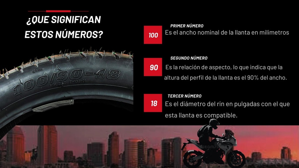 LLANTA MOTO 100/90-18 TL 6PR E049A