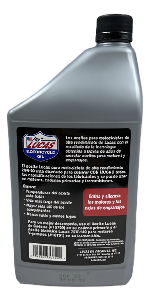 ACEITE LUCAS MOTO 20W-50 1L