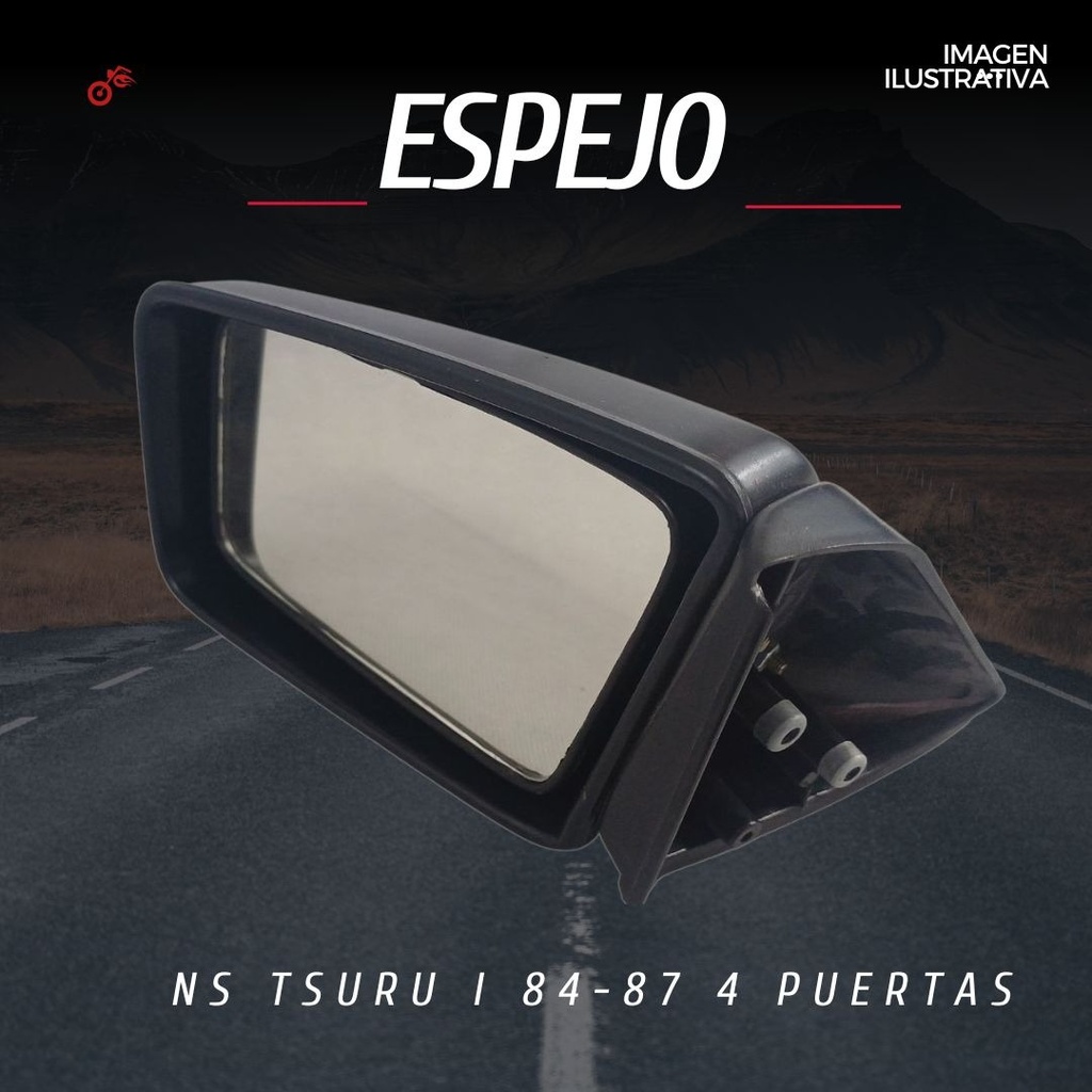 Espejo Ns Tsuru I 84-87 4 Puertas Manual Negro
