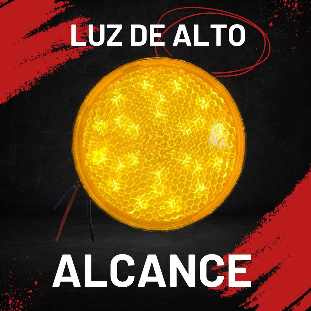 FARO LED REFLECTOR ROJO (RECTANGULO) LUZ ALTA Y BAJA