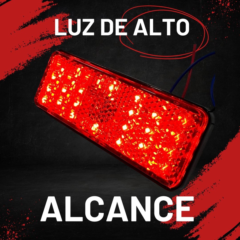 FARO LED REFLECTOR ROJO (RECTANGULO) LUZ ALTA Y BAJA