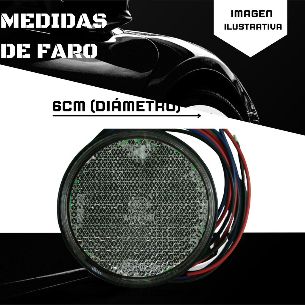 FARO LED REFLECTOR ROJO (RECTANGULO) LUZ ALTA Y BAJA