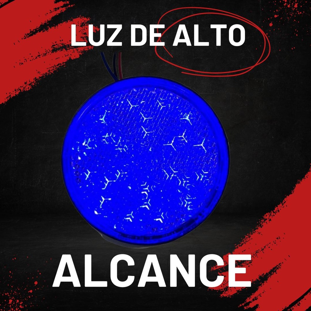 FARO LED REFLECTOR ROJO (RECTANGULO) LUZ ALTA Y BAJA