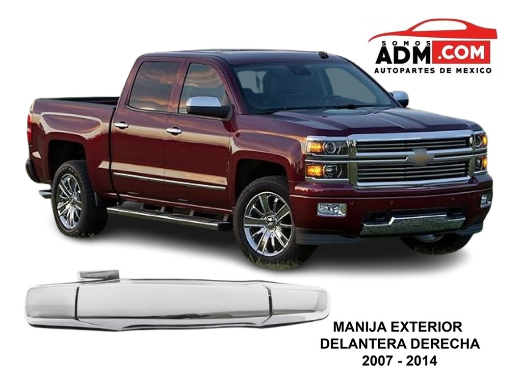 Manija Exterior Chevrolet Silverado 2008 Hu Cromada