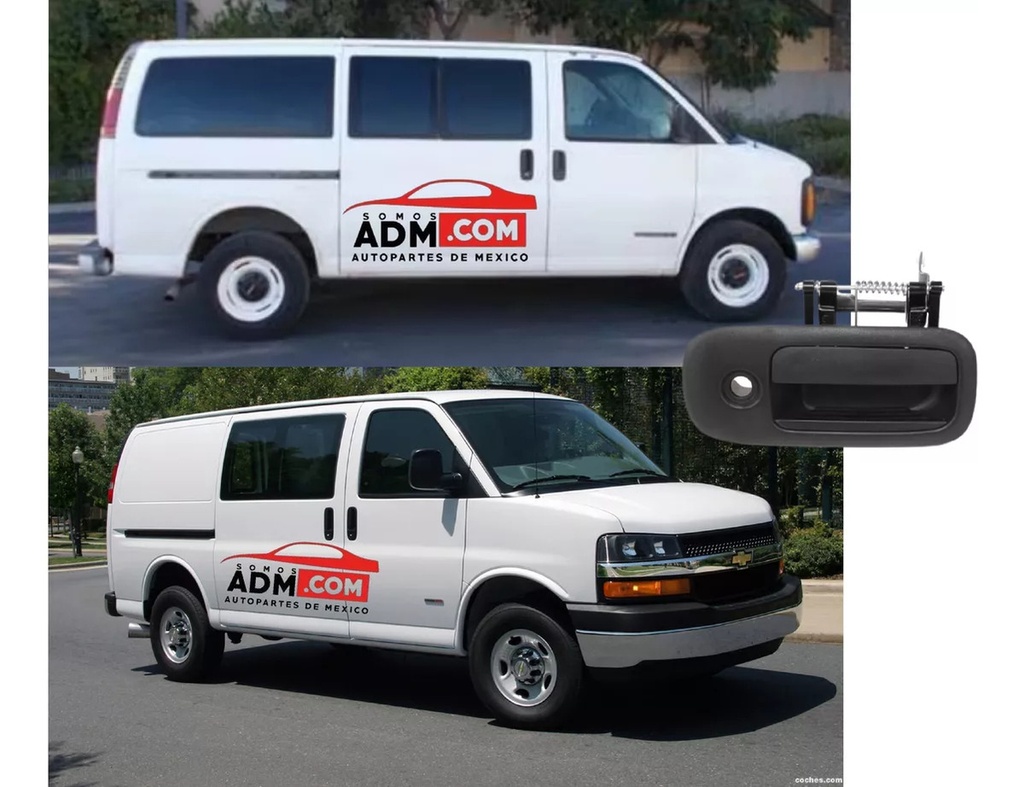 MANIJA EXTERIOR CV EXPRESS VAN  GM SAVANA 96-09  CORRUGADA GRIS OBSCURO HUSHAN Derecho  Puerta corrediza 