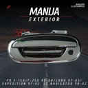 MANIJA EXTERIOR FD F-150/F-250 97-08/LOBO 97-03/EXPEDITION 97-02  LC NAVIGATOR 98-02  CON HOYO PARA LLAVE CROMADA PLASTICO HUSHAN Izquierdo Delantera  