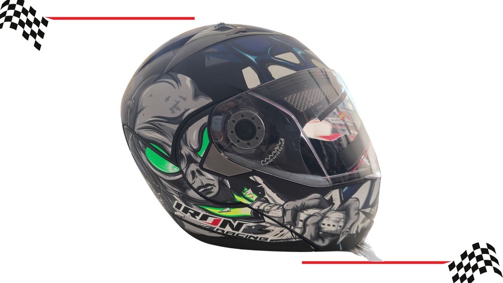 CASCO ABATIBLE IRON RACING IR-105 DOBLE MICA DOT T