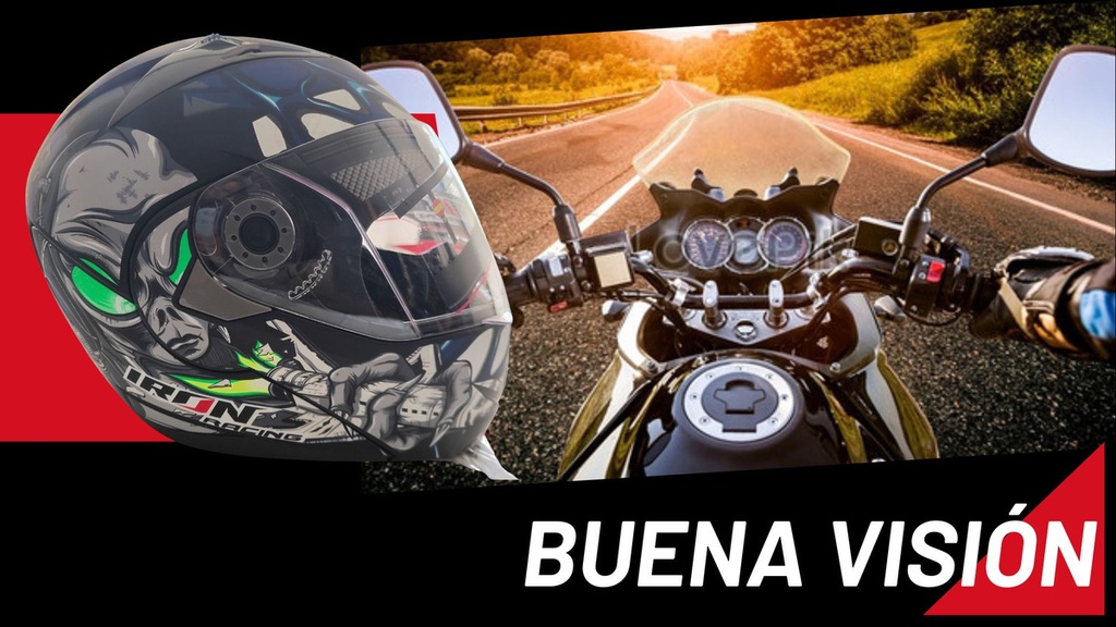 CASCO ABATIBLE IRON RACING IR-105 DOBLE MICA DOT T