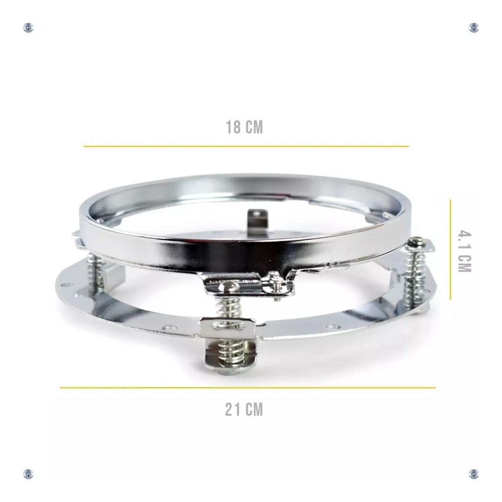 BASE FARO UNIVERSAL UNIDAD REDONDA JEEP HARLEY VOLKSWAGEN CROMADO PAR