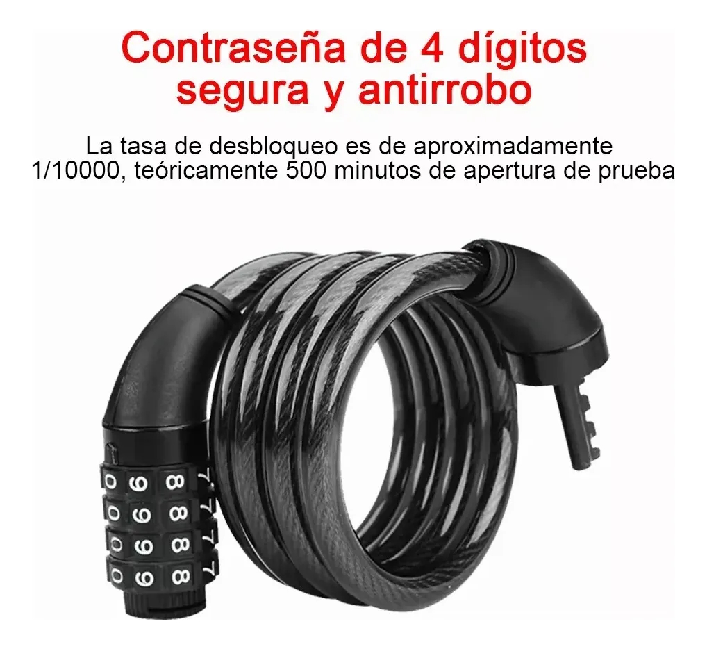 CANDADO CABLE DE ACERO CON COMBINACION
