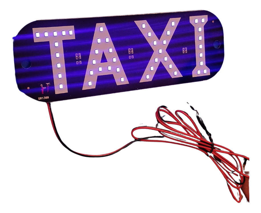 LETRERO PARA TAXI CON CHUPON LUZ LED AZUL