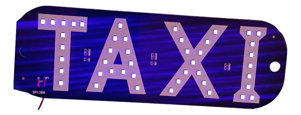 LETRERO PARA TAXI CON CHUPON LUZ LED AZUL