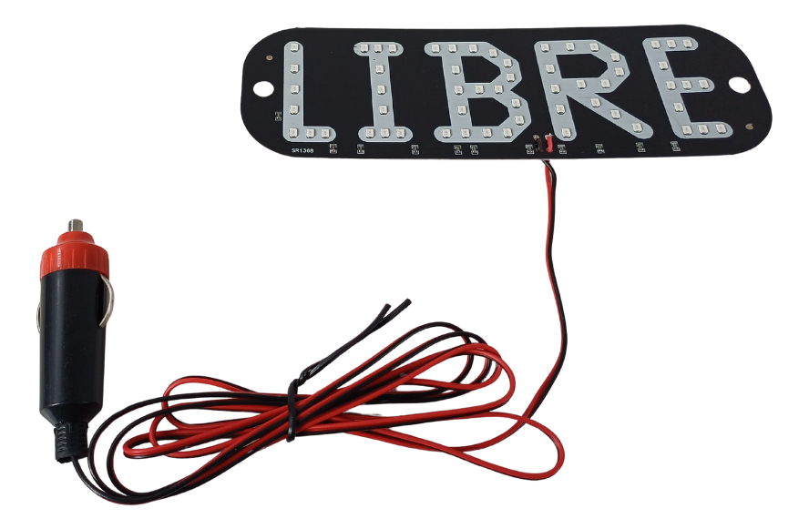 LETRERO PARA TAXI LIBRE CON CHUPON LUZ LED VERDE