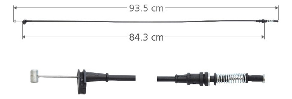 CHICOTE CERRADURA FD KA 01-08  93.5CM HUSHAN Derecho/Izquierdo Delantera  